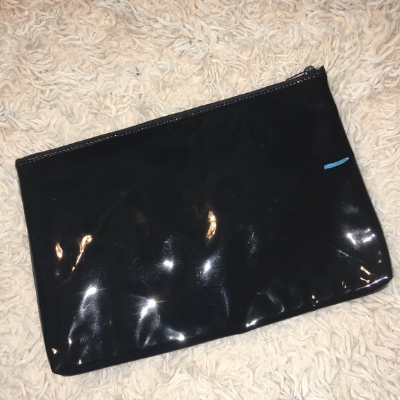Vintage Dove Black Patent Leather 12” x 8 1/2” Evening Clutch EXCELLENT - Picture 4 of 6